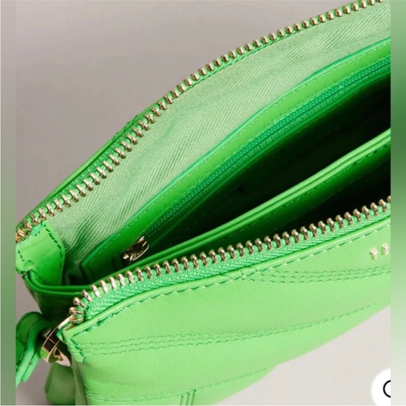Ted Baker Green Ayasini Quilted Leather Puffer zippered Crossbody Bag new - Picture 6 of 7